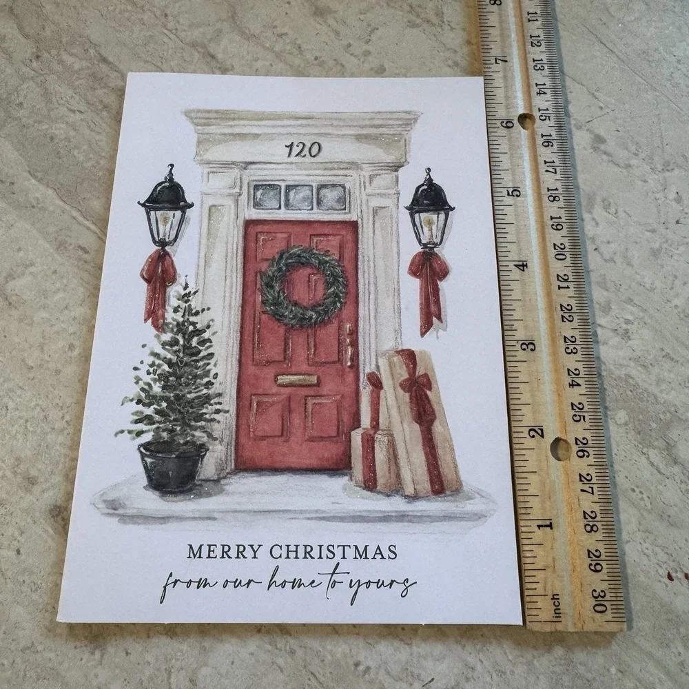 Graphique Lot Of 5 Door with Gifts‎ Glittery Classic Christmas Cards